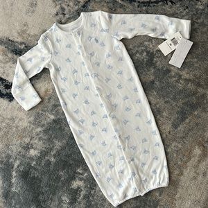 NWT ⛵️ Ralph Lauren Baby Boy Cotton Convertible Gown Coverall - Sailboats